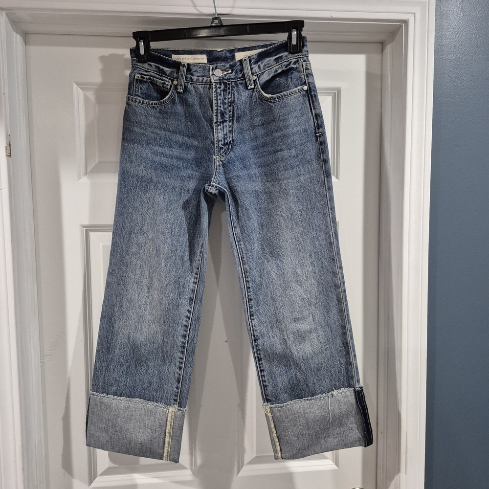 Pilcro Anthropologie Jeans Womens 25 Folio High Rise Relaxed Fit Loose Cuffed